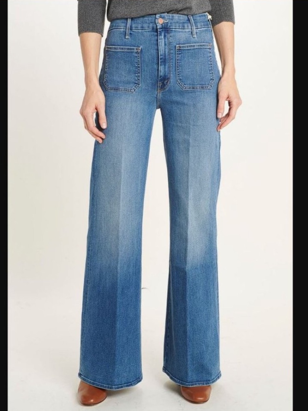 MOTHER Women's The Patch Pocket Roller Skimp Jeans in Healing Jar Size 28